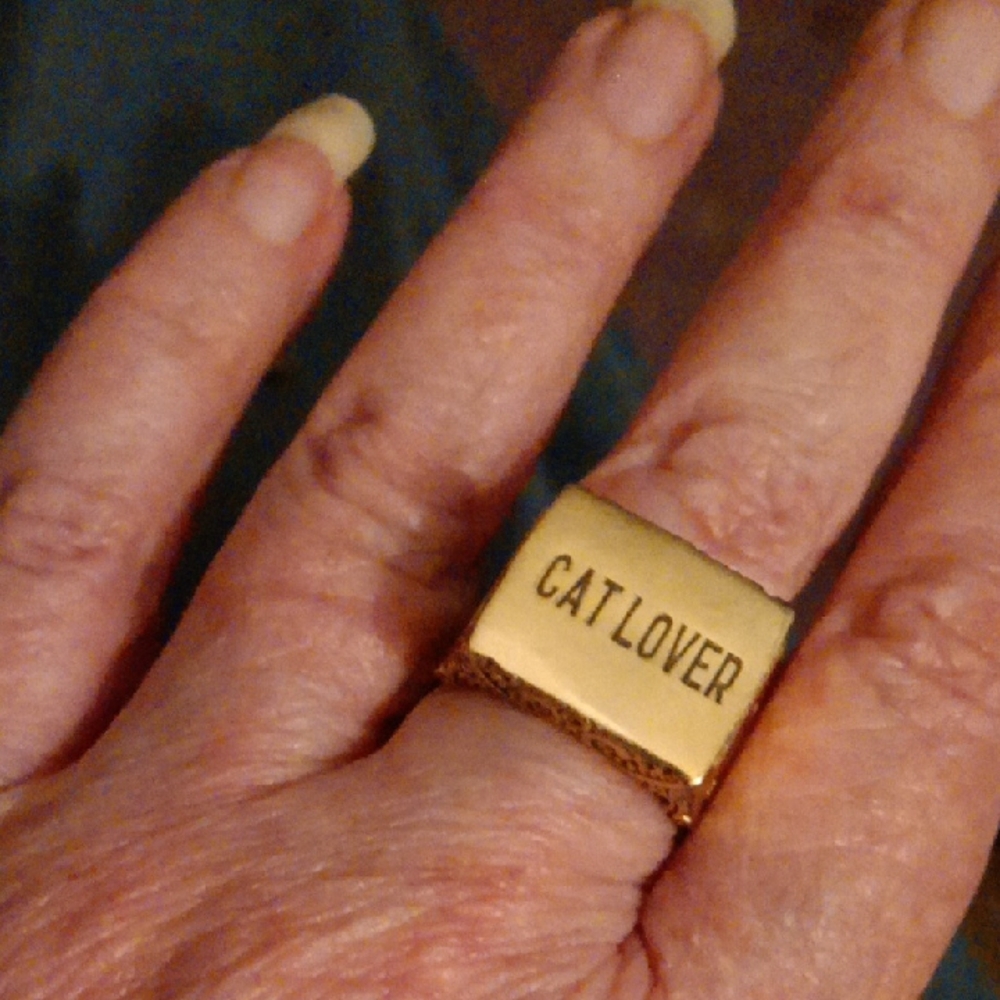 Gold Minimalist Engraved Statement/Poison/Perfume Ring#cats#locketring